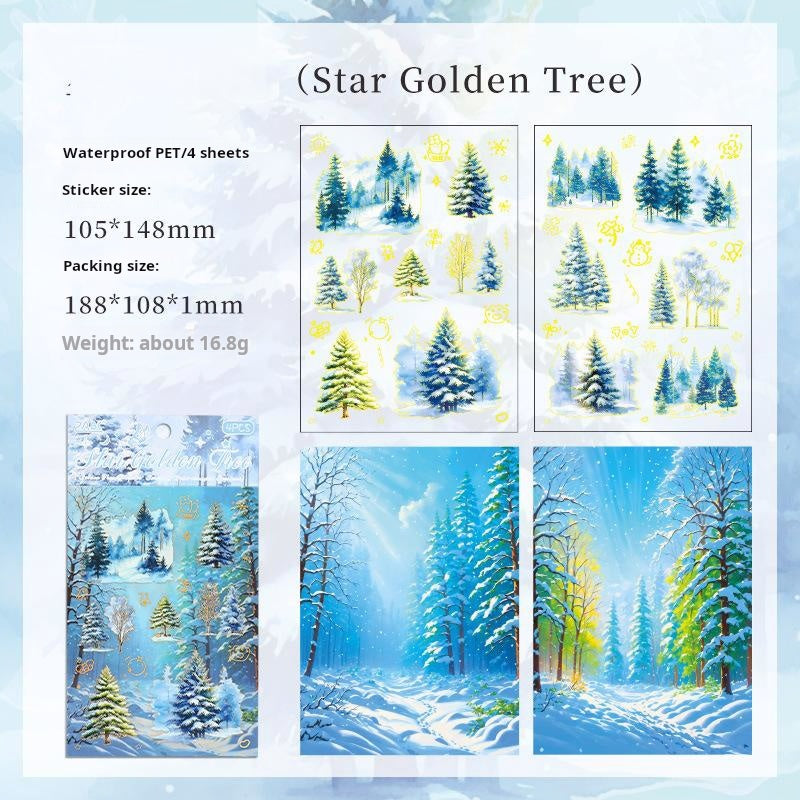 0605 Tree shadow PET sticker -4Pcs each pack