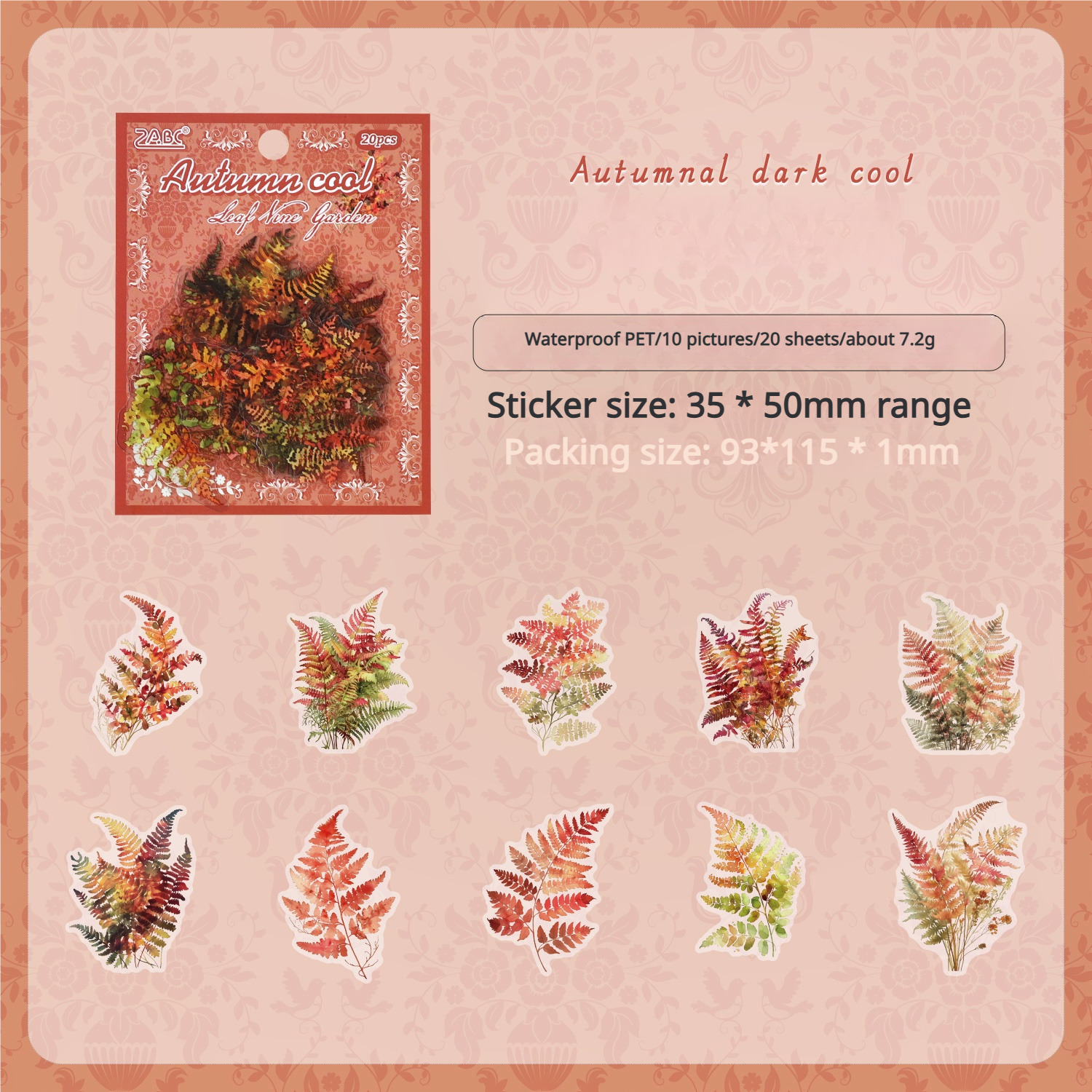 0703 Potted plants PET sticker -20Pcs each pack
