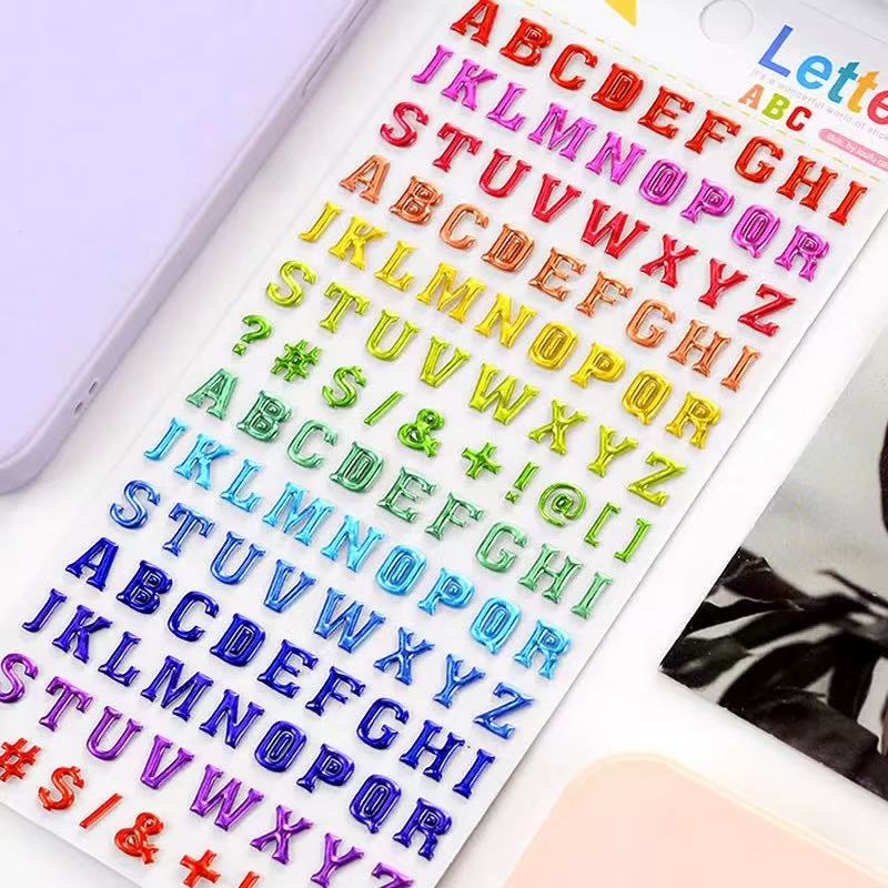 3D Colored letters Stickers -1Pcs each pack