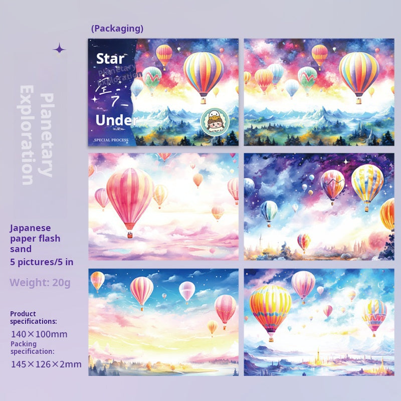0611 Starry sky Washi sticker -5Pcs each pack