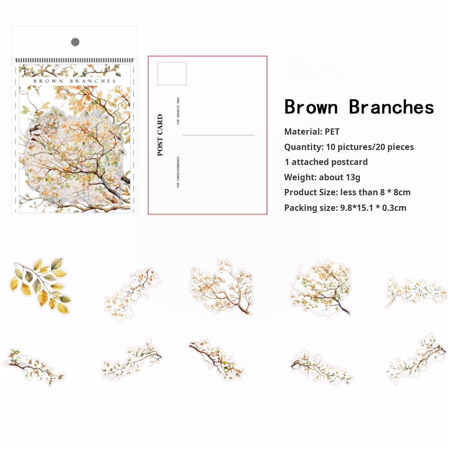 0620 Branches PET sticker -20Pcs each pack