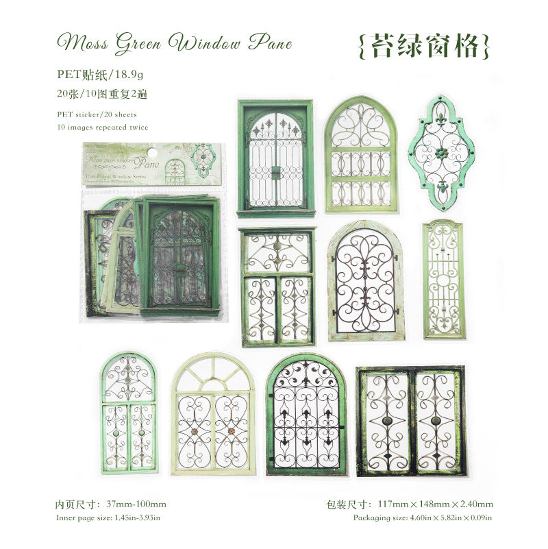 Iron Flower Window PET Stickers -20Pcs each pack