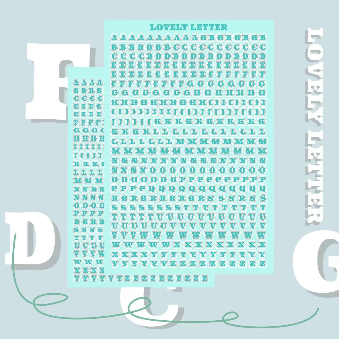 0619 Colored letters Sticker -1Pcs each pack
