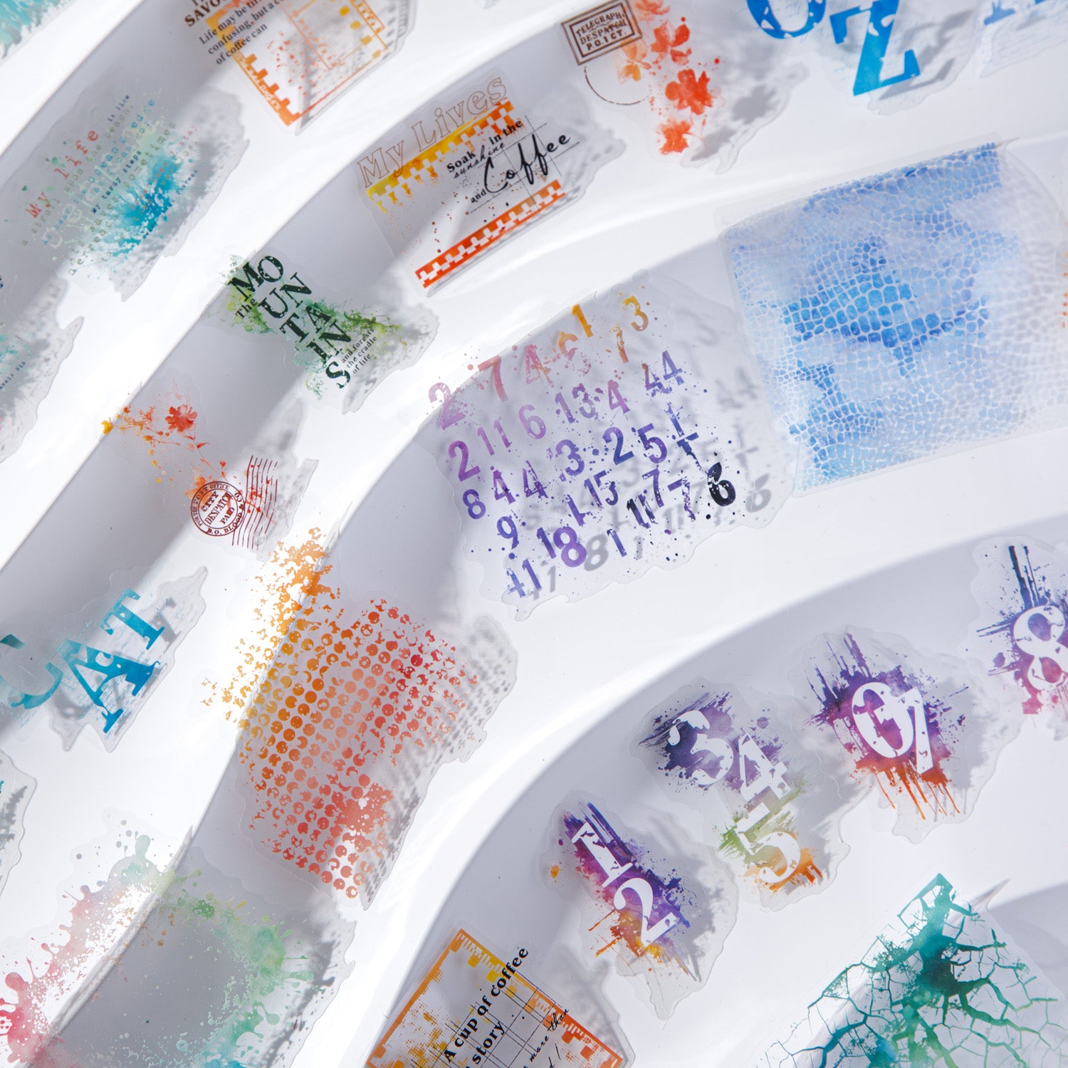 1014 Watercolor texture PET Sticker -20Pcs each pack