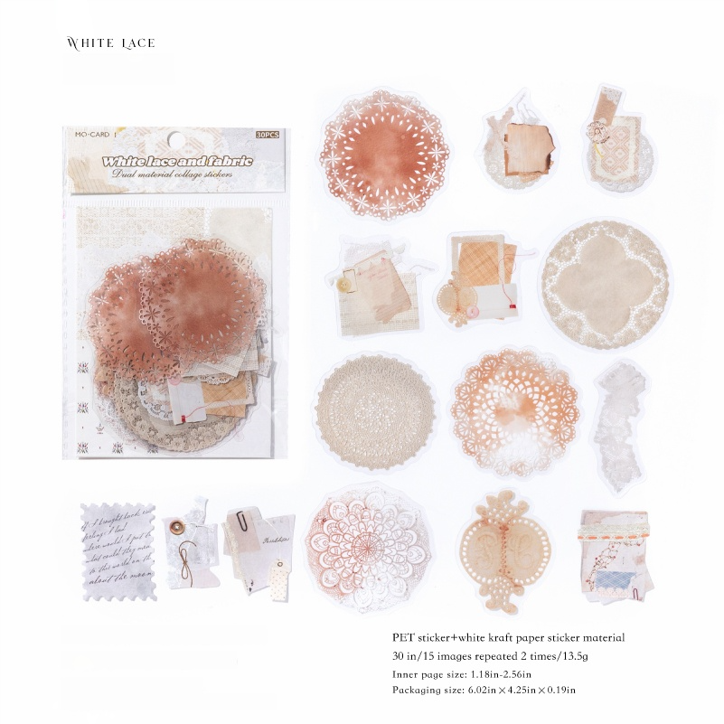 0719 Collage PET & Solid sticker -30Pcs each pack