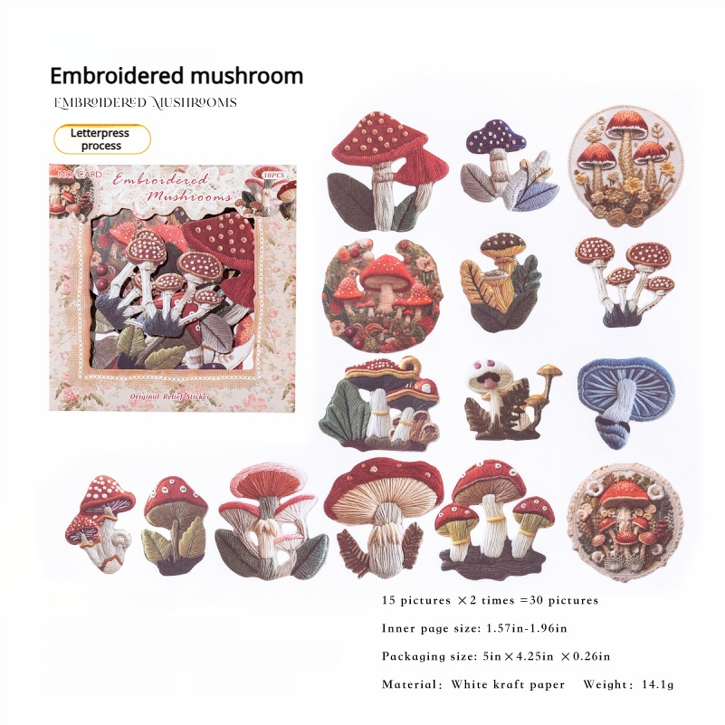 0718 Embroidery Solid sticker -30Pcs each pack