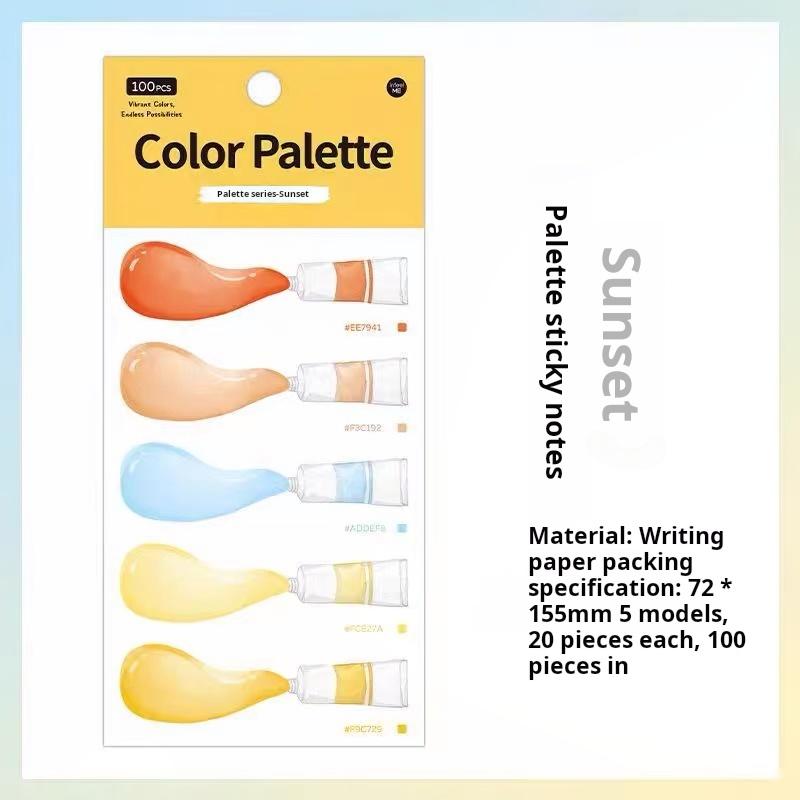 0824 Color Palette Sticky Notes paper -100Pcs each pack