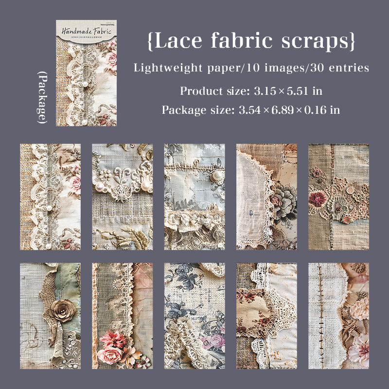260319 Handmade Fabric Paper -30Pcs each pack