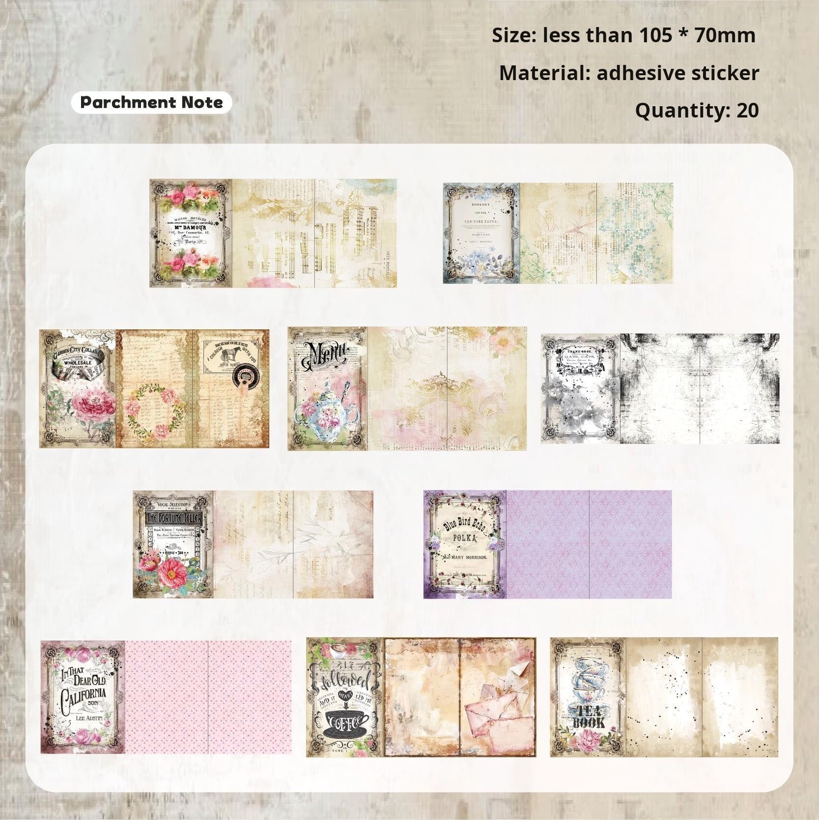 0926 Books Whispers collection Sticker -20Pcs each pack