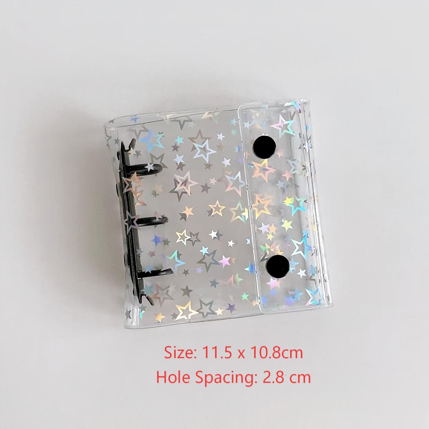 A8 Laser Stars Clear Binder With Button *not contain insert pages