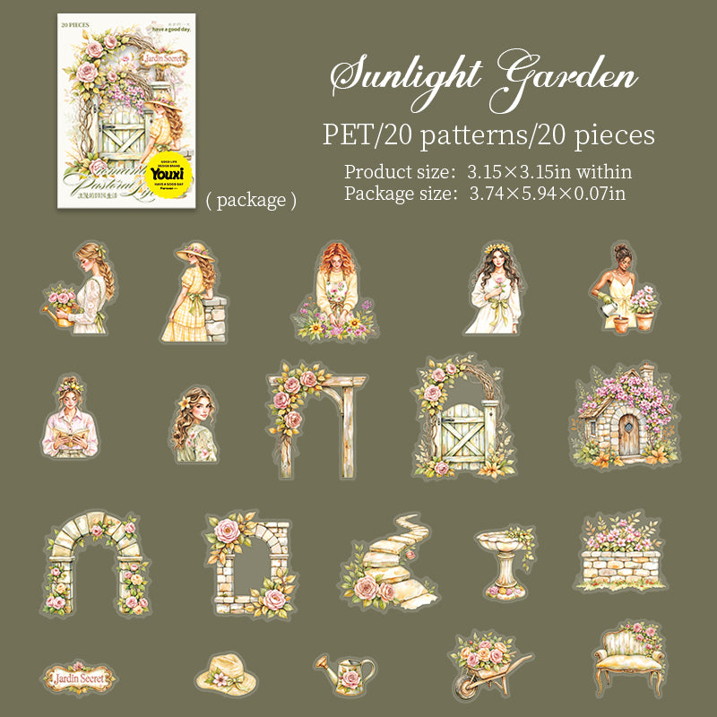 0731 Romantic rural life PET Sticker -15Pcs each pack
