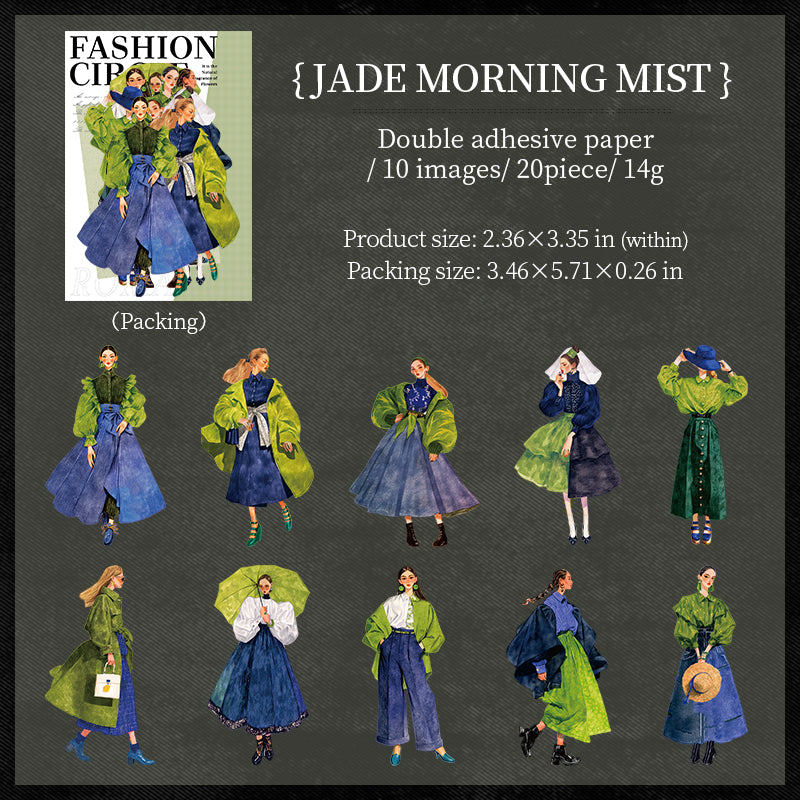 0823 Vintage fashion girls Sticker -20Pcs each pack