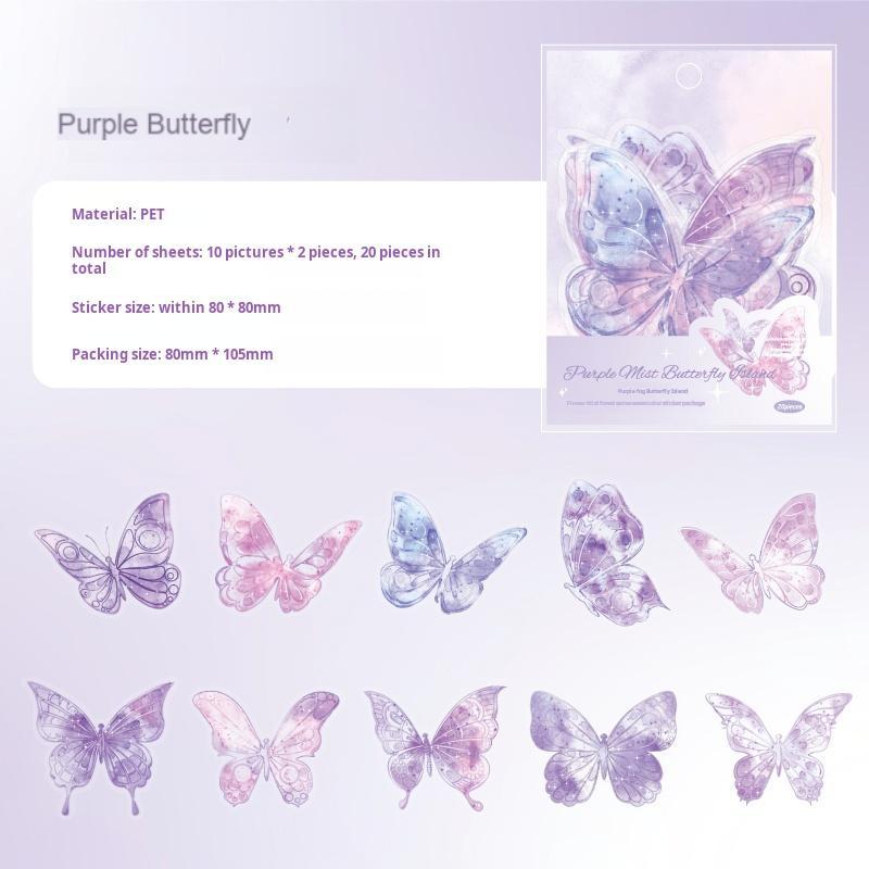 0614 Watercolor flowers PET sticker -20Pcs each pack