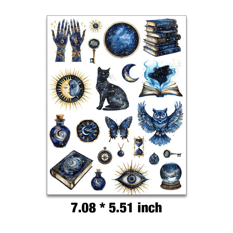 E-183- Celestial Embossed sticker 1 Pcs
