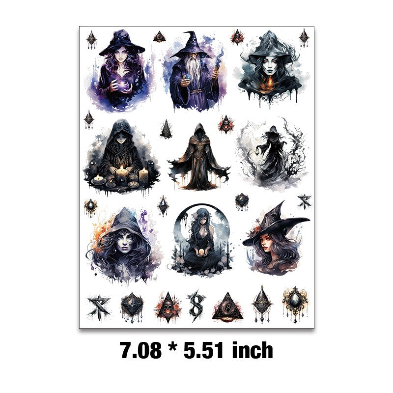 E-192- Dark Witch Embossed sticker 1 Pcs