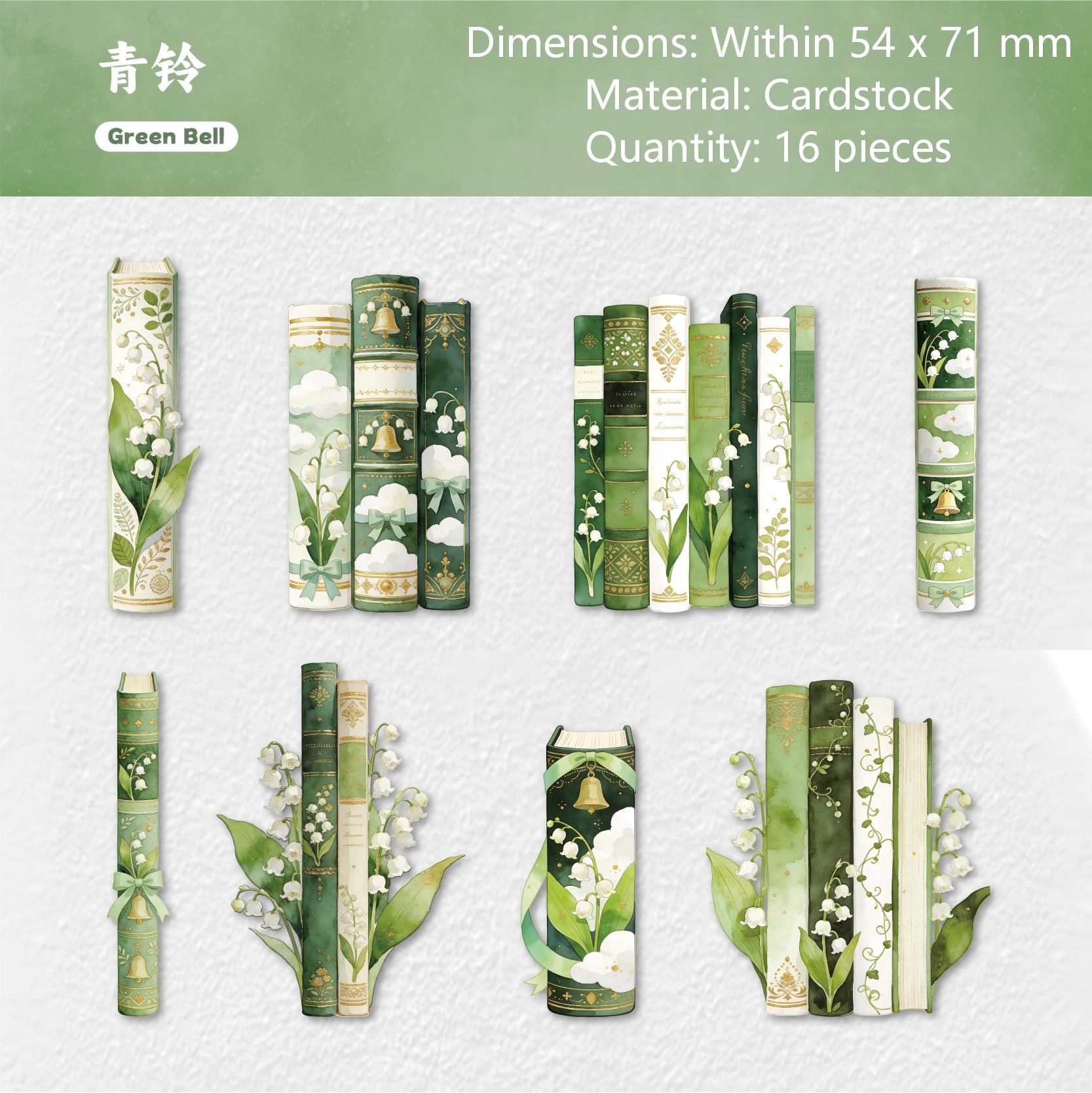 260402 Light Reading Spines cardstock sticker -16Pcs each pack