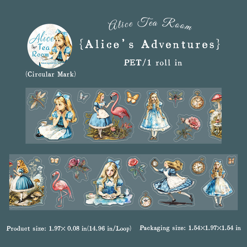 0708 Alice in Wonderland PET tape *pre-cut -5cm*2M