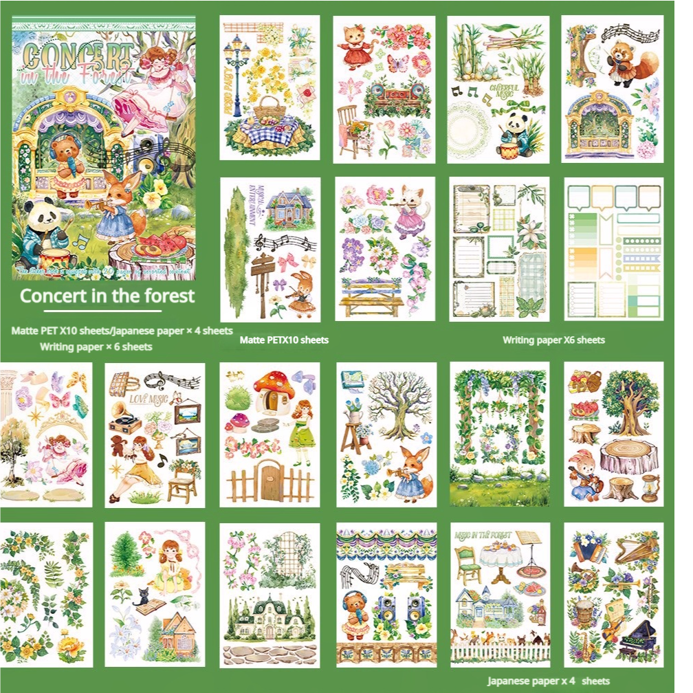 S-573- Concert in the forest Sticker Book -20Pcs each pack