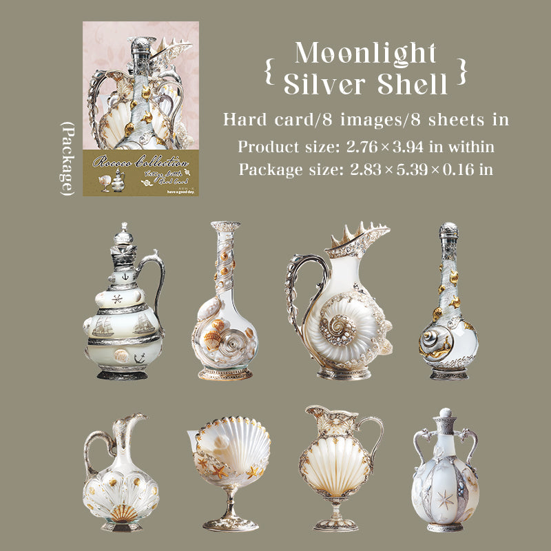 260102 Vintage bottle cardstock sticker -8Pcs each pack