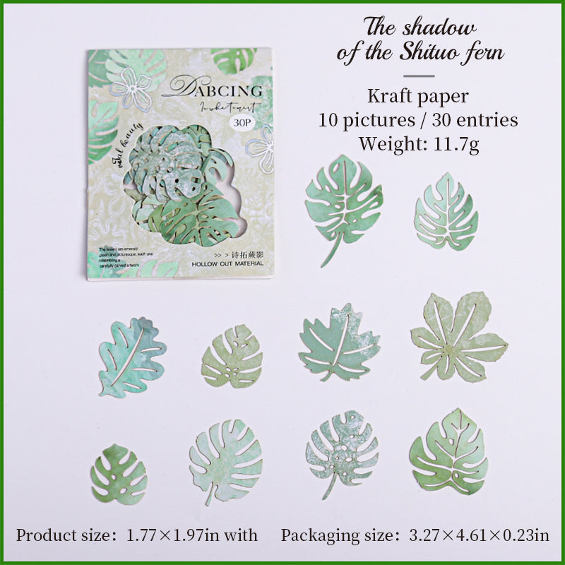 0521 Dancing in white mist Series die cut cardstock Paper -30Pcs each pack