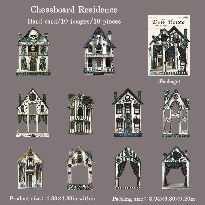 0826 Doll house cardstock die cut Sticker -10Pcs each pack