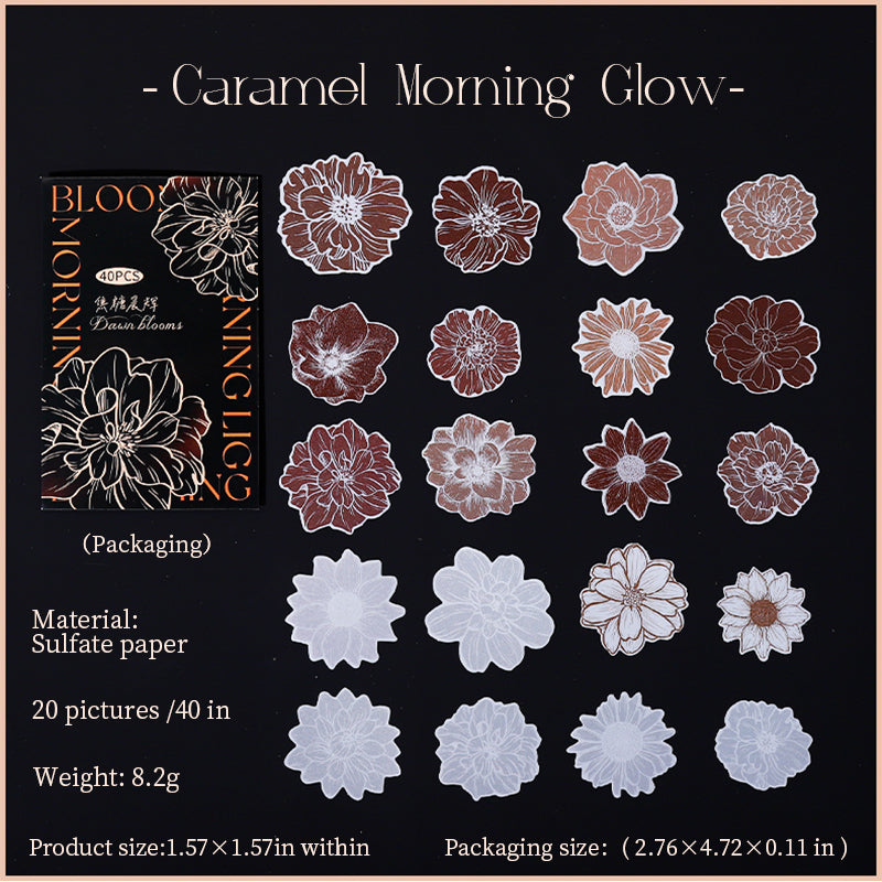 1027 Flowers vellum paper sticker -40Pcs each pack