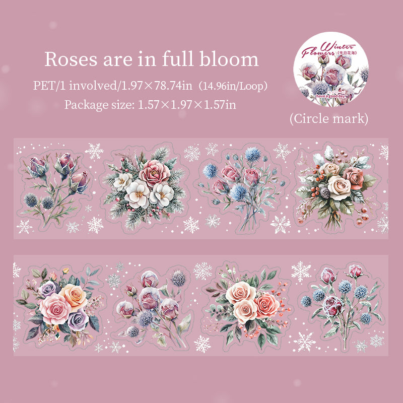 1101 Winter flowers pre-cut PET tape -5cm*2m