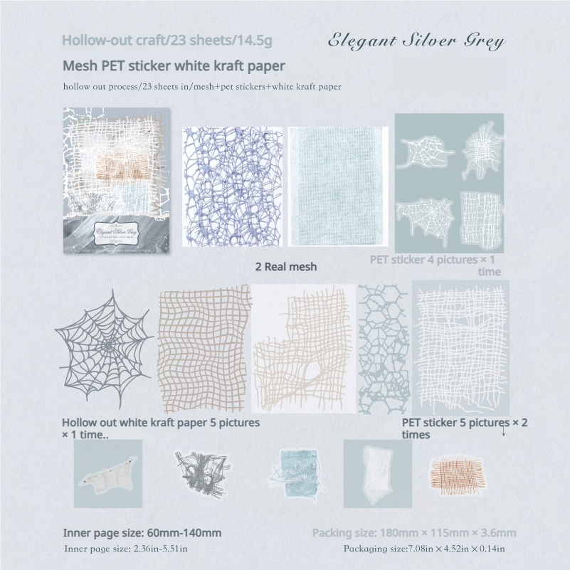 0815 Paper and mesh Mixed pack -25Pcs each pack