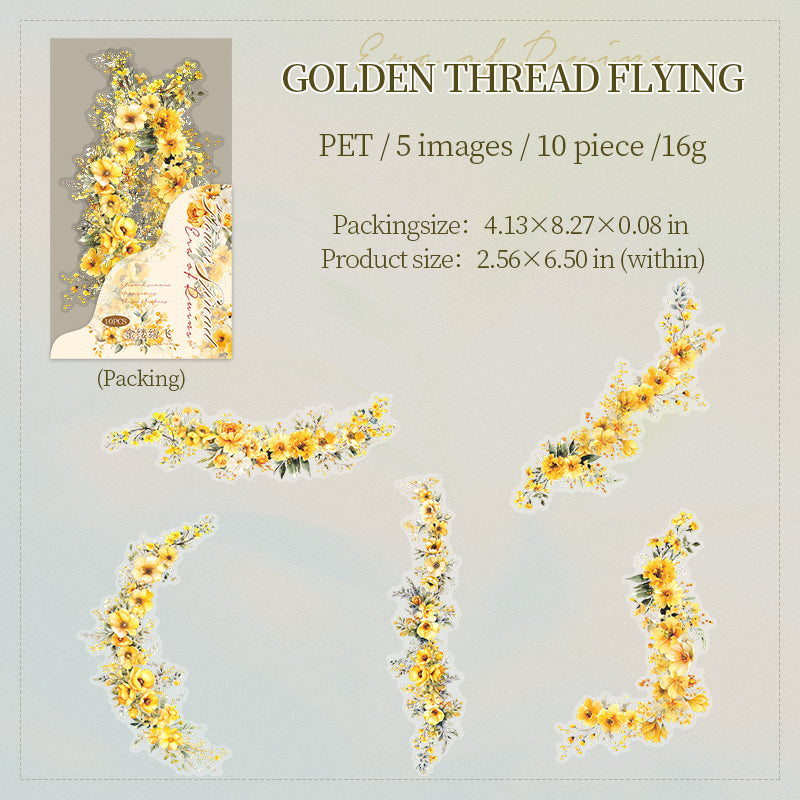 0823 Flowers PET Sticker -20Pcs each pack