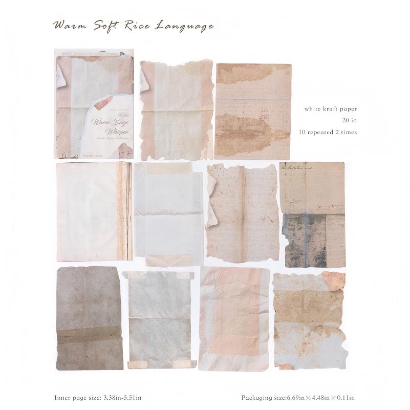 1122 Vintage Solid paper -20Pcs each pack