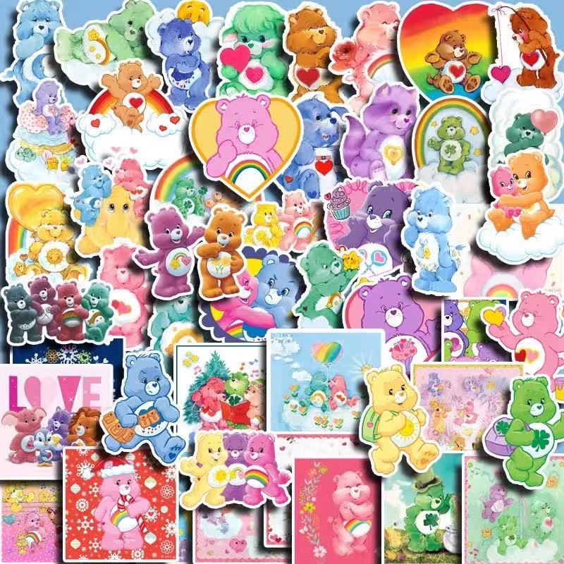 260209 50 Care bear Stickers solid with white border