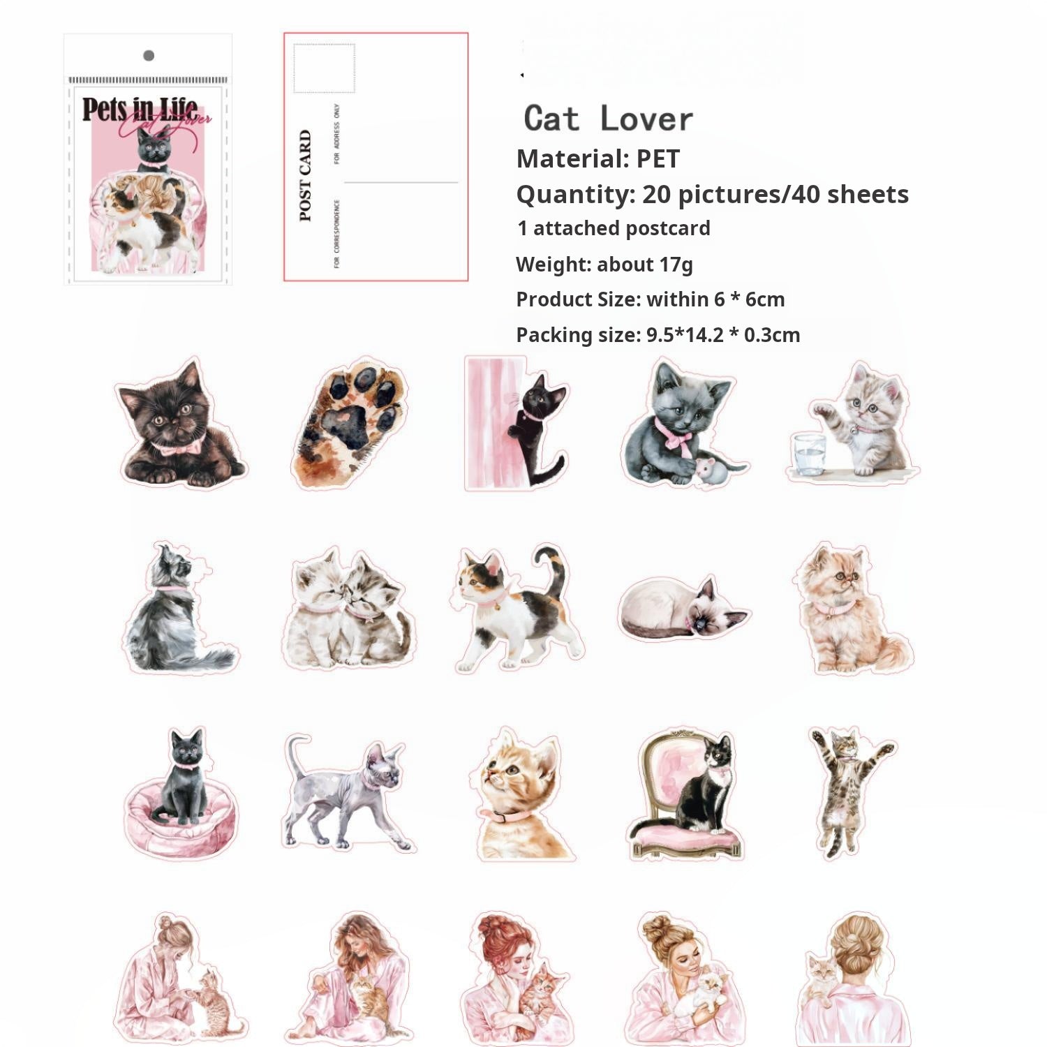 0526 Pet Life PET Sticker -40Pcs each pack