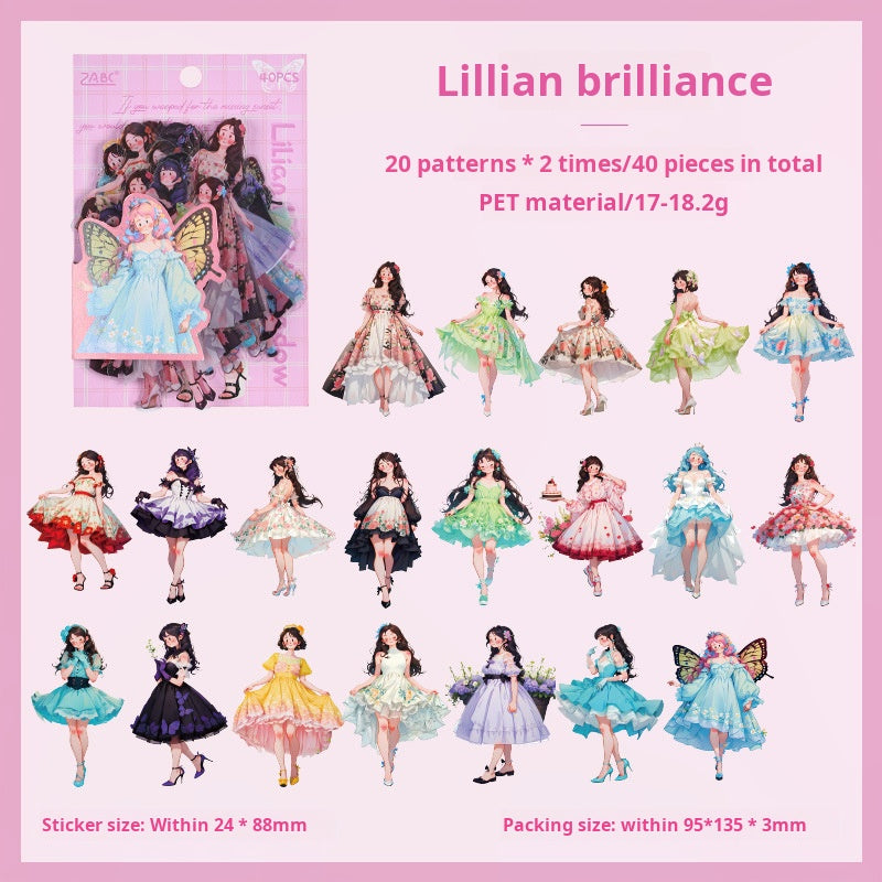 0709 Girls PET sticker -40Pcs each pack