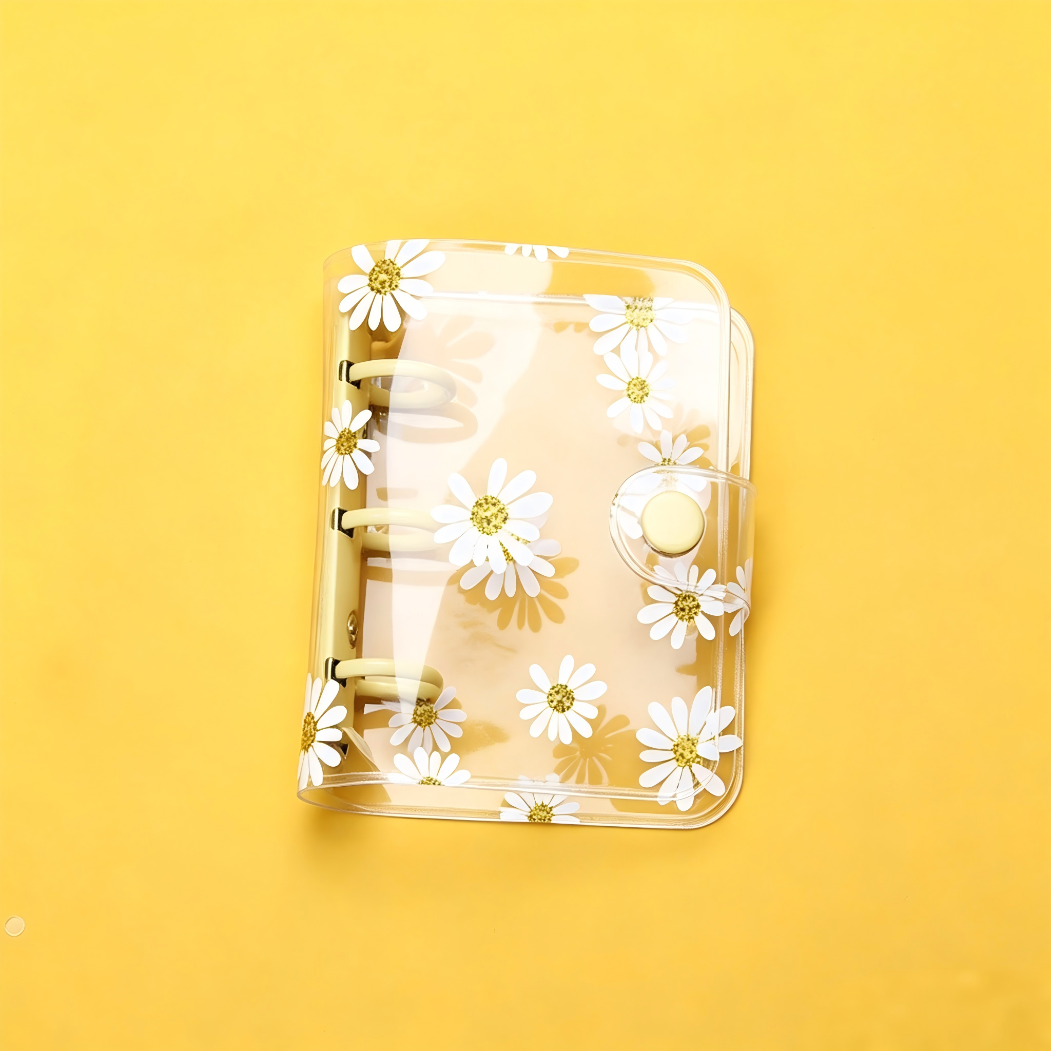 Mini Daisy clear binder with button *not contain insert pages