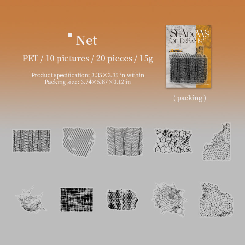0517 Shadows of dreams PET Sticker -20Pcs each pack