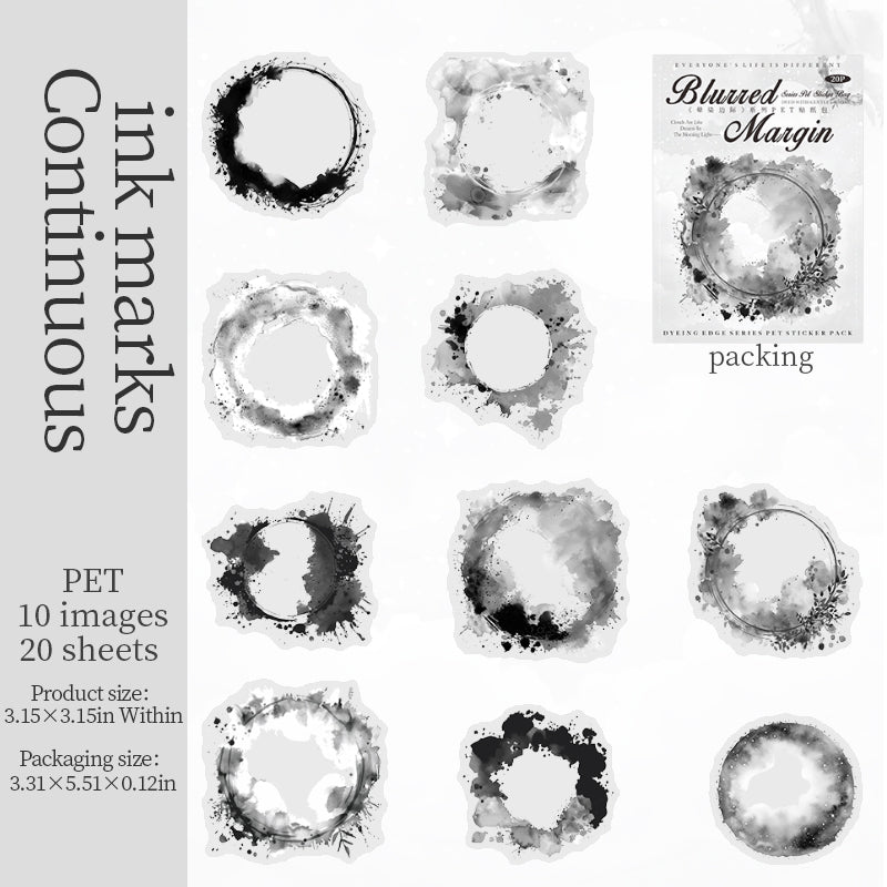 0520 Blurred margin PET Sticker -20Pcs each pack