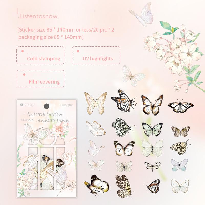 0612 Butterfly PET sticker -40Pcs each pack