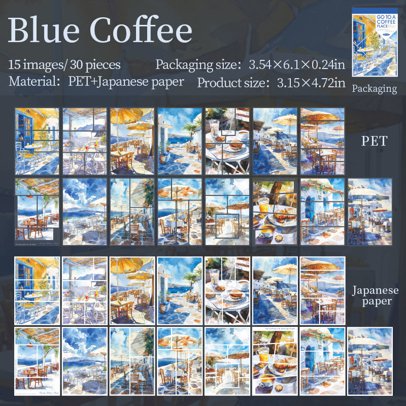 0517 Go to a Coffee place PET Sticker Book -30Pcs each pack