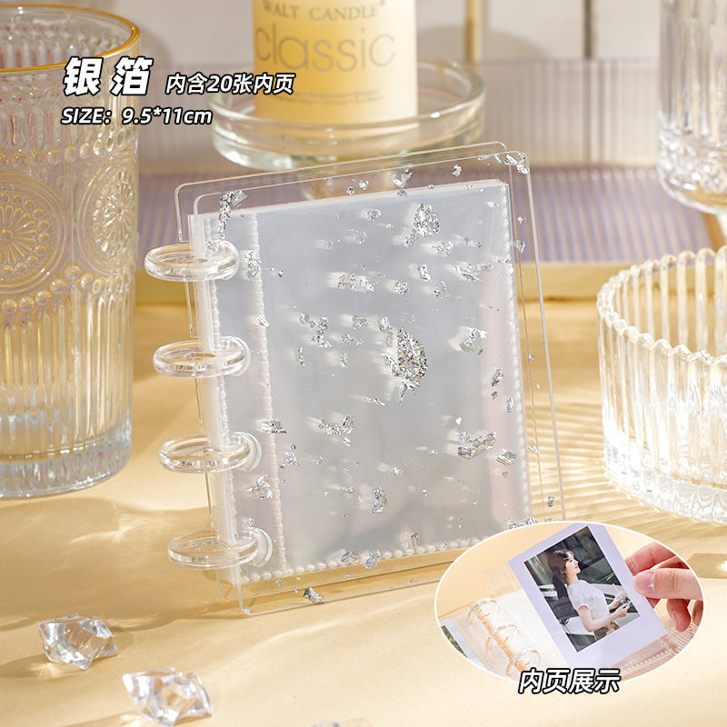 0604 Gold / Silver foil clear ATC storage book