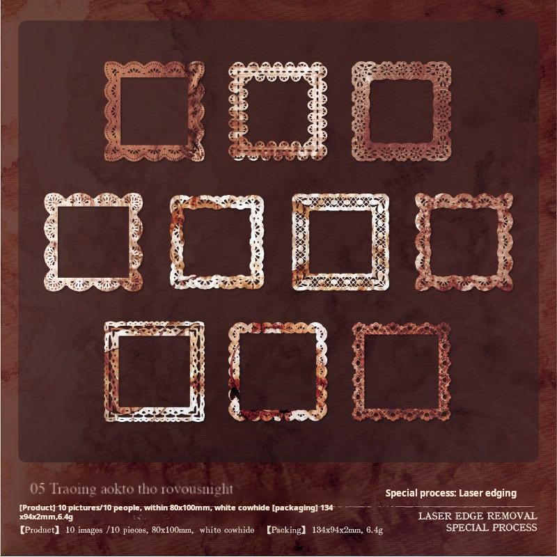 0524 Lace Vintage diecut Solid Paper -10Pcs each pack