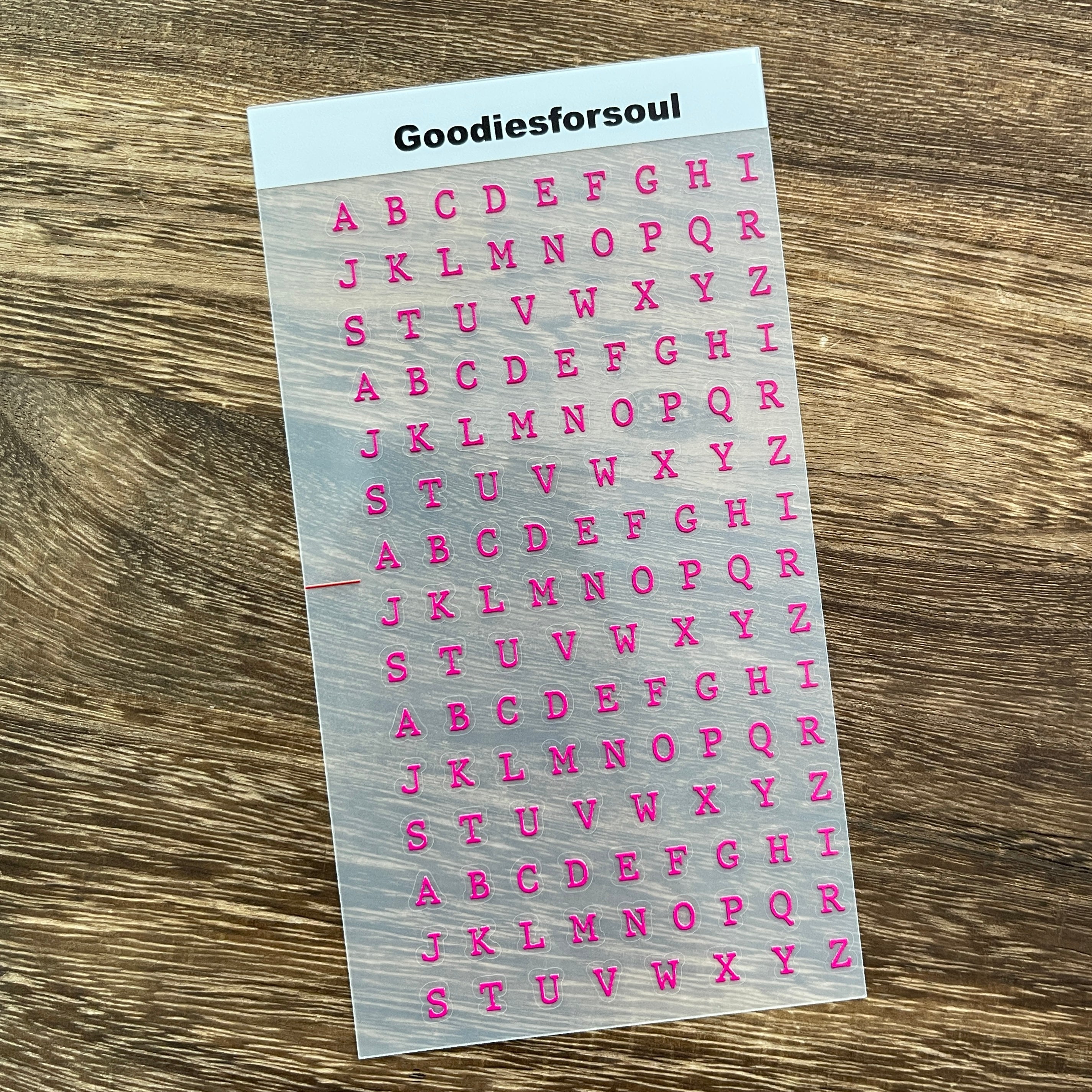 3D Letter stickers *can be stored in A6 binder
