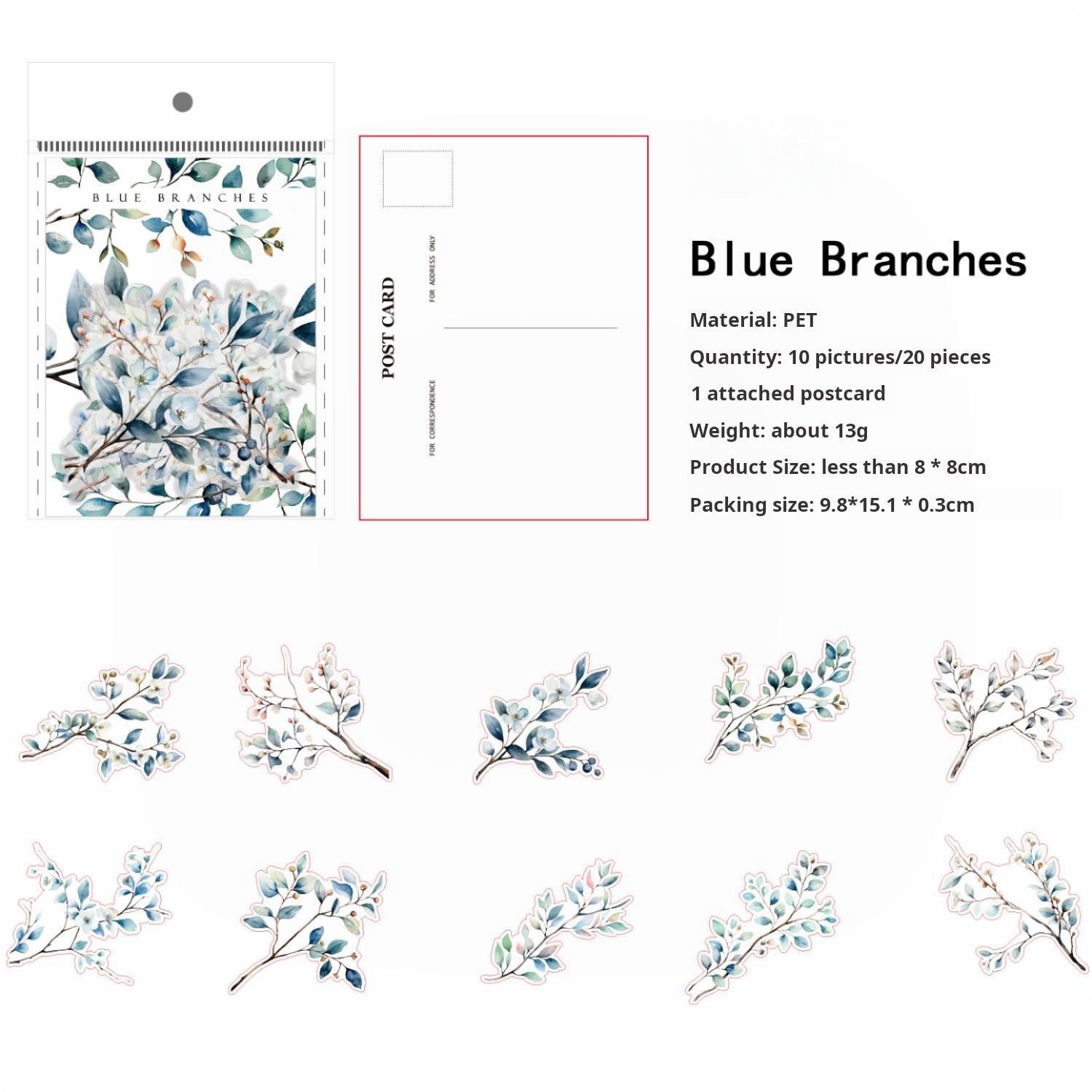 0620 Branches PET sticker -20Pcs each pack