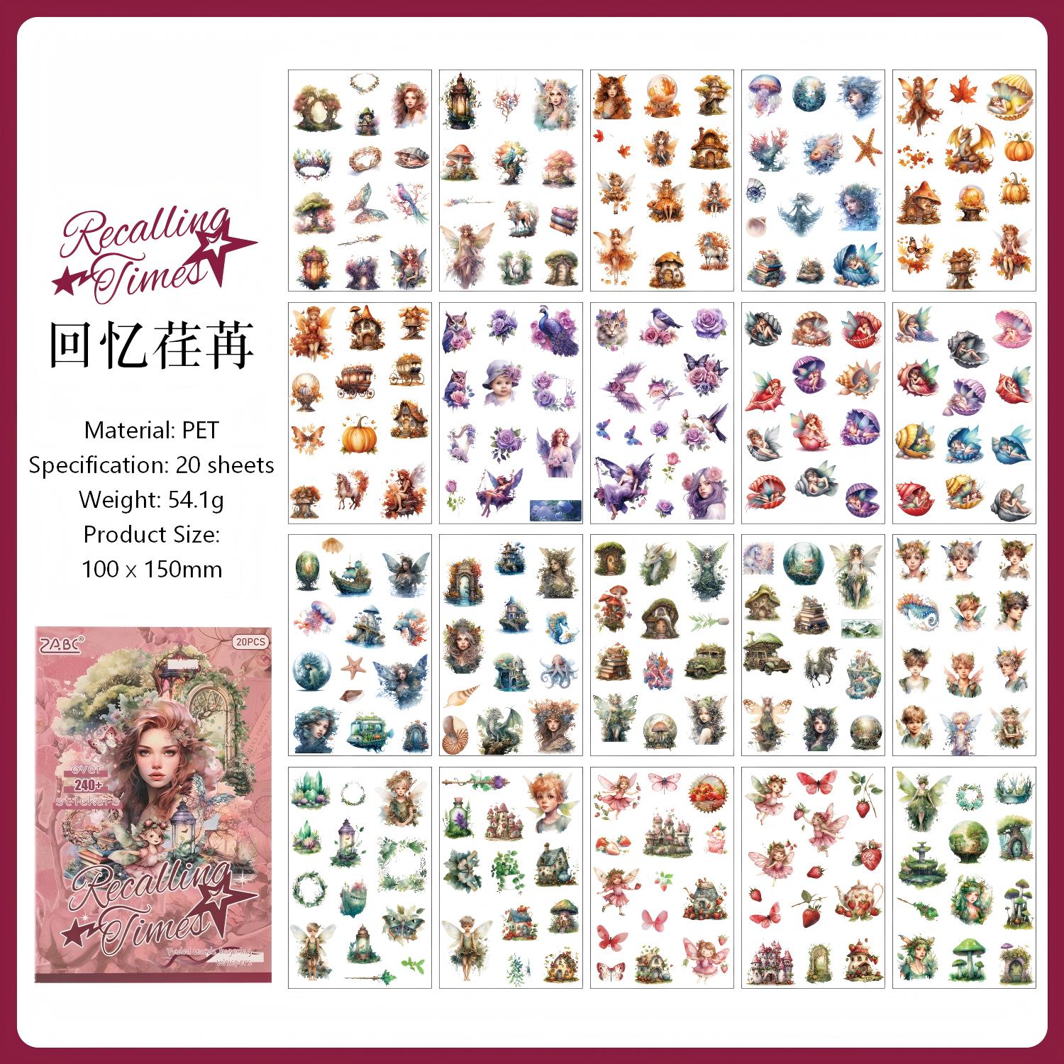 Vintage Chronicles PET Sticker Book -20Pcs each pack