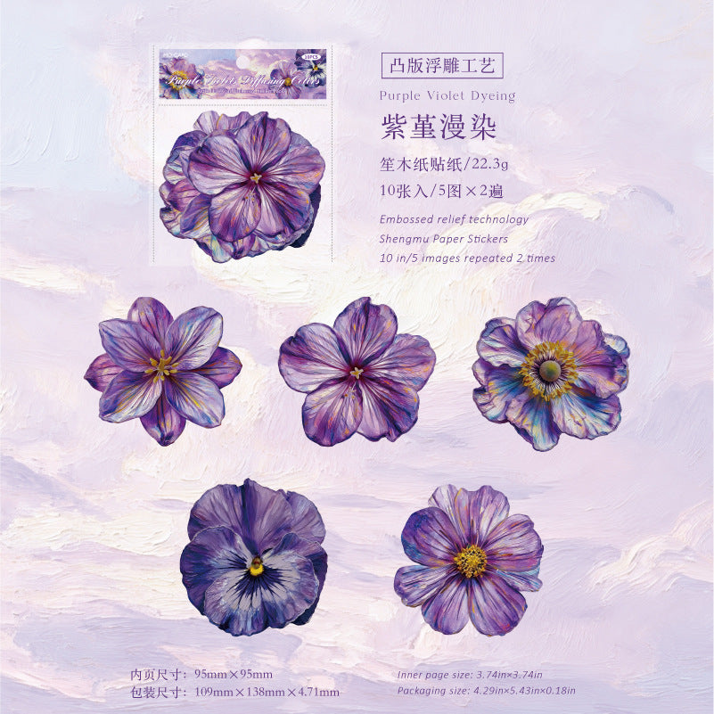 Flower Cardstock Stickers -10Pcs each pack