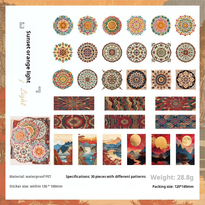 0612 Classical pattern PET sticker -30Pcs each pack