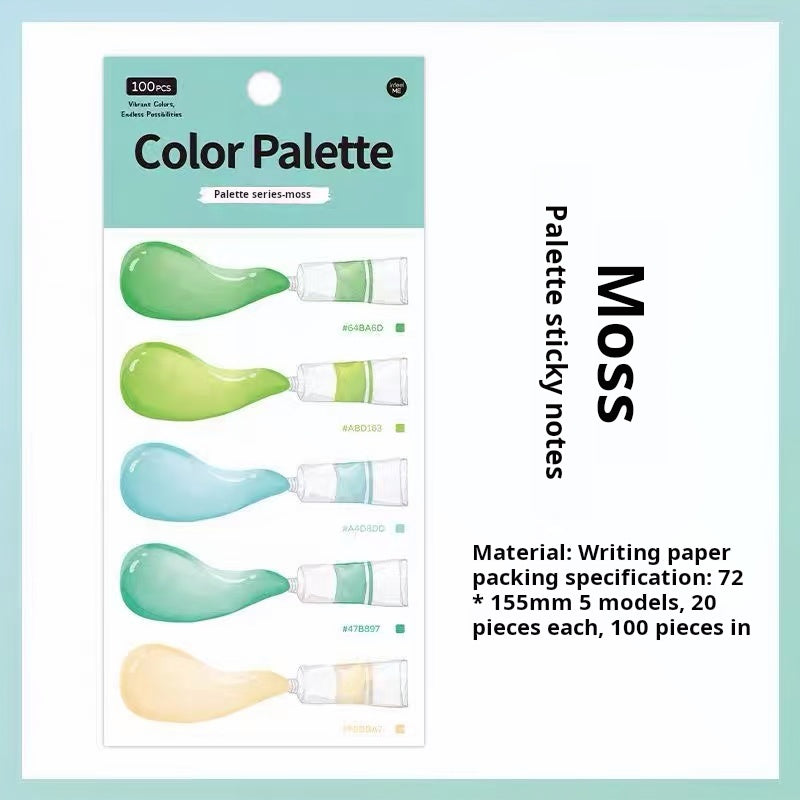 0824 Color Palette Sticky Notes paper -100Pcs each pack