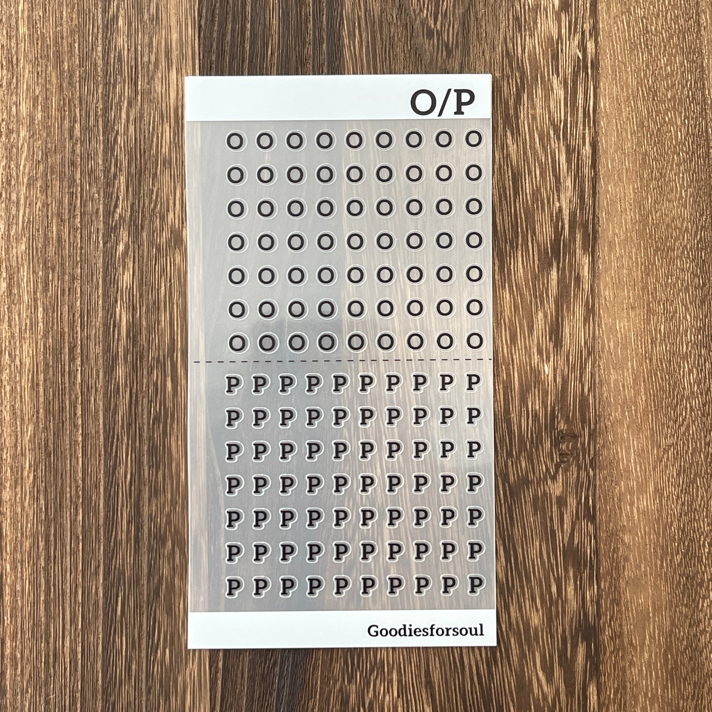 Letter PET stickers *can be stored in A6 binder