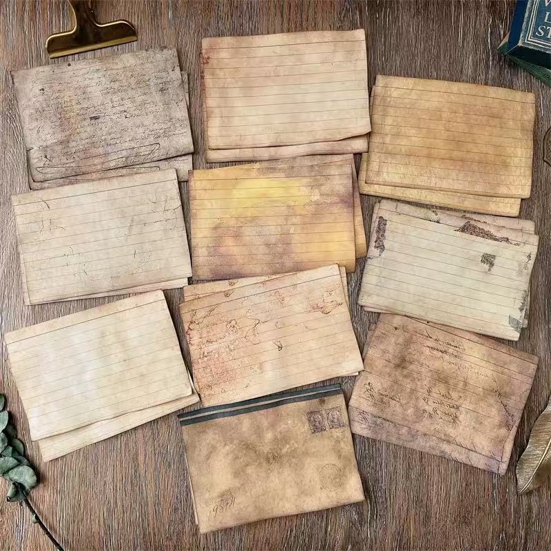 260325 Handmade old dyed paper striped letter paper -20Pcs each pack