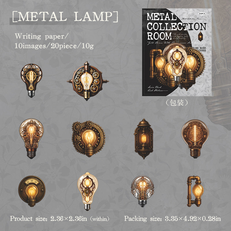 0816 Metal collection room cardstock Sticker -20Pcs each pack
