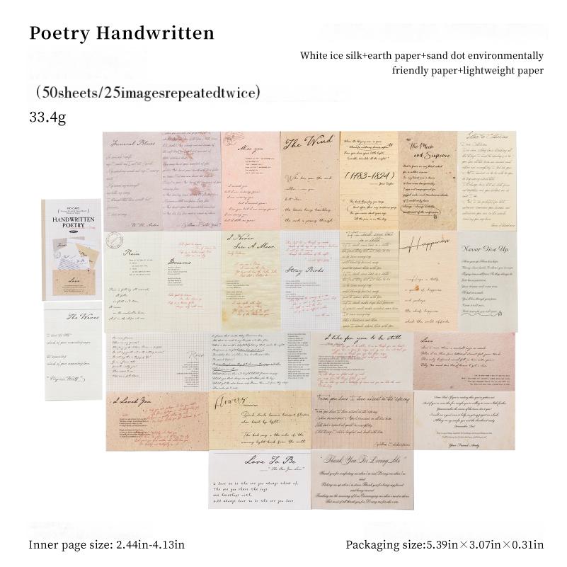 0828 Vintage English paper -50Pcs each pack